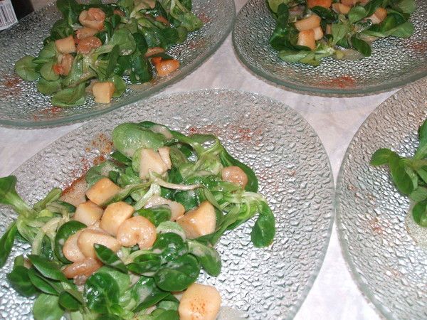 salade St Jacques et crevettes