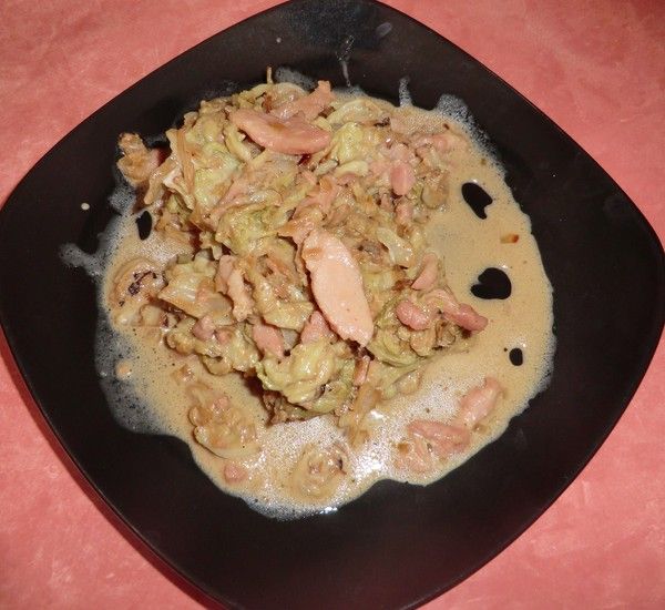 Chou chinois lardons-crème